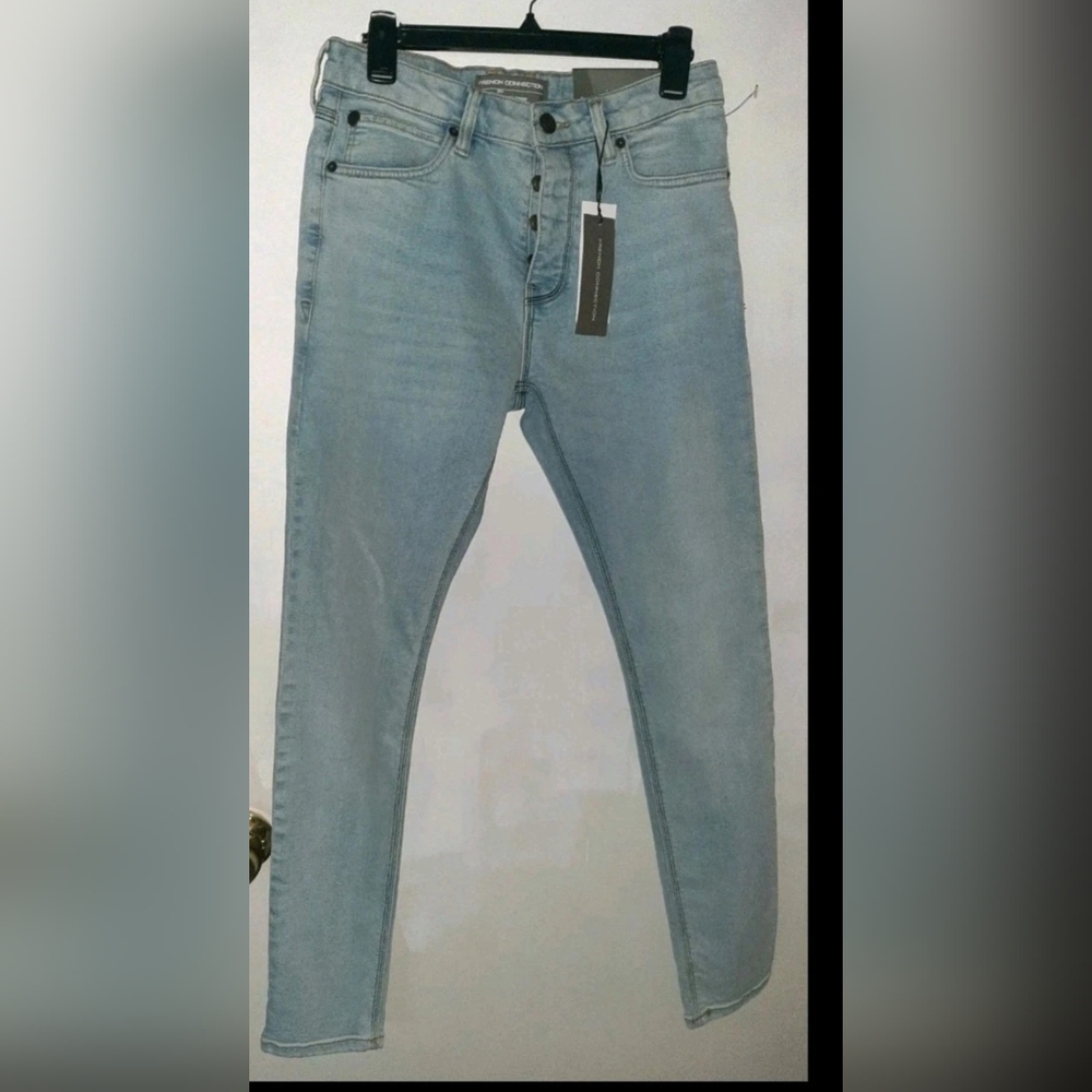 French Connection Mens Light Wash Blue Jeans, 30x32